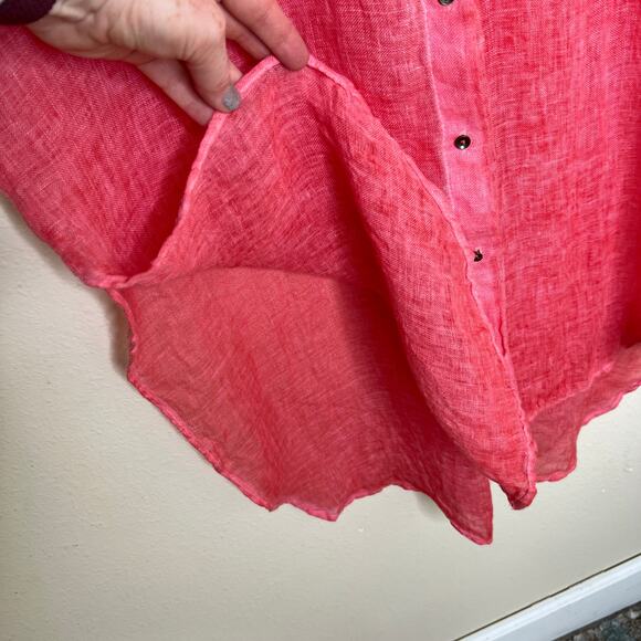 Anthropologie Holding Horses Light Pink Longline Linen Tunic Medium - Picture 6 of 10